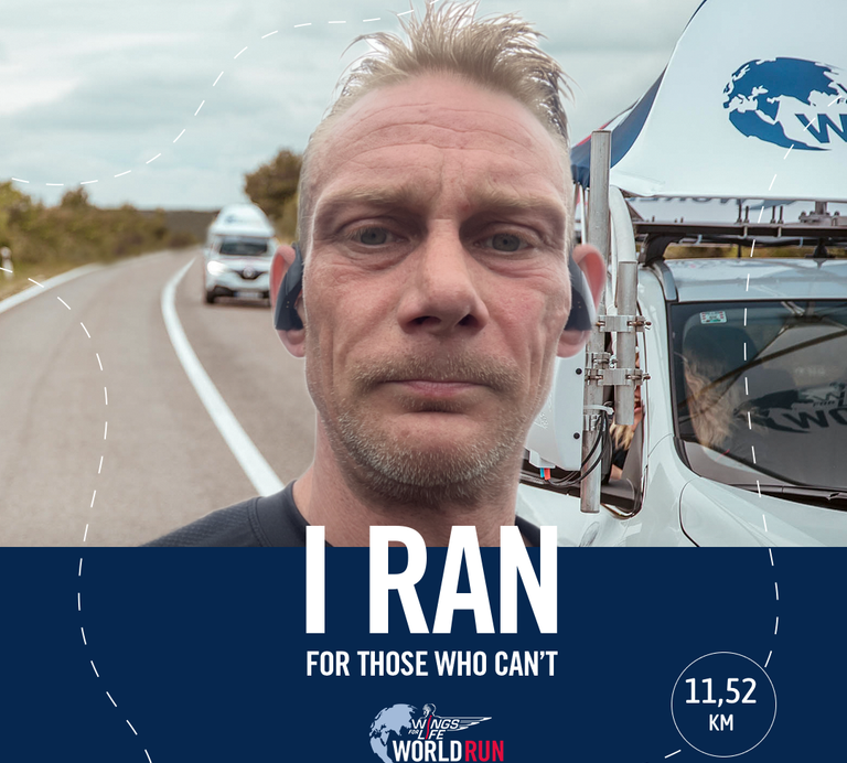 tim dams Wings for Life World Run